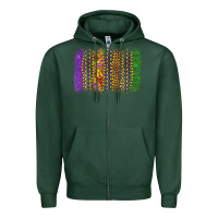 Sports Green mardi gras brushstroke Zipper Hoodie - OliviaCreatesArt