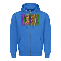 True Royal mardi gras brushstroke Zipper Hoodie - OliviaCreatesArt