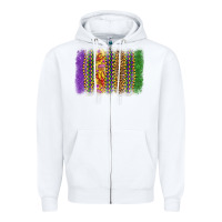 White mardi gras brushstroke Zipper Hoodie - OliviaCreatesArt