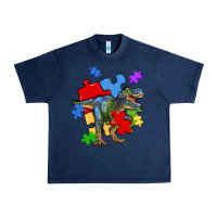 Navy autism t rex Urban Heavy Tee - Artiststas