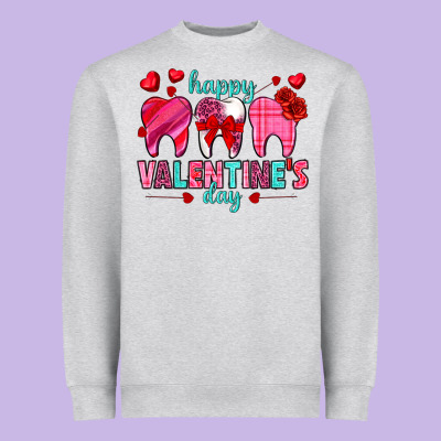 Happy Valentine's Day With Teeth Valentine's Day Heavyweight Sweatshirt Designed By Howdyjamesfarm