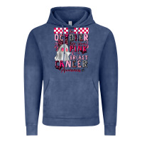 Vintage Denim pink ghost breast cancer awareness Vintage Hoodie - LillyAllenDesigns