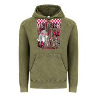 Vintage Olive pink ghost breast cancer awareness Vintage Hoodie - LillyAllenDesigns