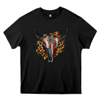 Black American Bull Skull Heavy Core Tee - Jasminsmagicworld