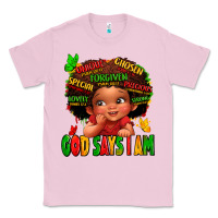 Bubblegum Pink god says i am juneteenth kid Classic Tee - LillyAllenDesigns