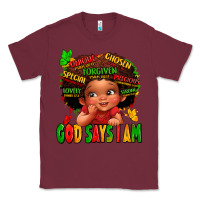 Burgundy god says i am juneteenth kid Classic Tee - LillyAllenDesigns