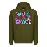 Army Green Easter Day Saved by his grace Premium Hoodie - OliviaCreatesArt