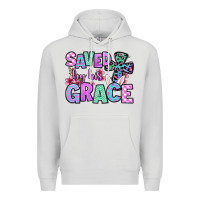 Dove Grey Easter Day Saved by his grace Premium Hoodie - OliviaCreatesArt