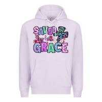 Lilac Easter Day Saved by his grace Premium Hoodie - OliviaCreatesArt