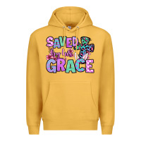 Mustard Easter Day Saved by his grace Premium Hoodie - OliviaCreatesArt