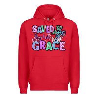 Red Easter Day Saved by his grace Premium Hoodie - OliviaCreatesArt
