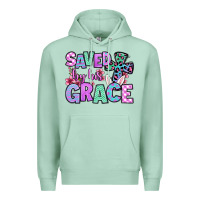 Seafoam Easter Day Saved by his grace Premium Hoodie - OliviaCreatesArt