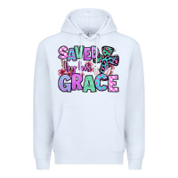 White Easter Day Saved by his grace Premium Hoodie - OliviaCreatesArt