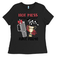 Black hot mess always stressed race mama Ladies Tee - MaliasSmallBusiness