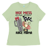 Matcha hot mess always stressed race mama Ladies Tee - MaliasSmallBusiness