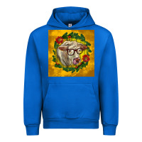 Cobalt christmas charolais cow face Urban Hoodie - LillyAllenDesigns