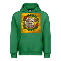 Emerald christmas charolais cow face Urban Hoodie - LillyAllenDesigns
