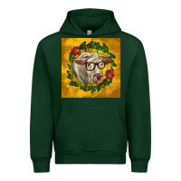 Forest Green christmas charolais cow face Urban Hoodie - LillyAllenDesigns