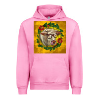 Fuchsia Pink christmas charolais cow face Urban Hoodie - LillyAllenDesigns