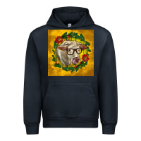 Navy christmas charolais cow face Urban Hoodie - LillyAllenDesigns