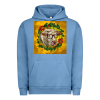 Pigment Pebble Blue christmas charolais cow face Urban Hoodie - LillyAllenDesigns