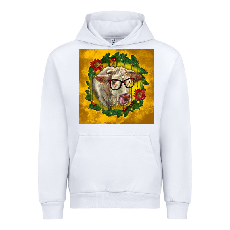 Christmas Charolais Cow Face Urban Hoodie by LillyAllenDesigns | Teevron