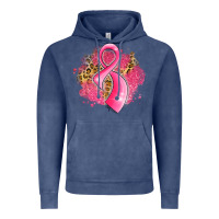 Vintage Denim breast cancer awareness ribbon with glitter pink l Vintage Hoodie - LillyAllenDesigns