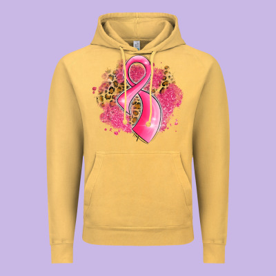 Breast Cancer Awareness Ribbon With Glitter Pink L Vintage Hoodie Designed By Lillyallendesigns