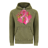Vintage Olive breast cancer awareness ribbon with glitter pink l Vintage Hoodie - LillyAllenDesigns