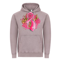 Vintage Zinc breast cancer awareness ribbon with glitter pink l Vintage Hoodie - LillyAllenDesigns
