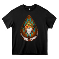 Black aztec bullskull teardrop earrings Heavy Core Tee - Jasminsmagicworld