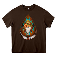 Chocolate Brown aztec bullskull teardrop earrings Heavy Core Tee - Jasminsmagicworld