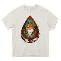 Cream aztec bullskull teardrop earrings Heavy Core Tee - Jasminsmagicworld
