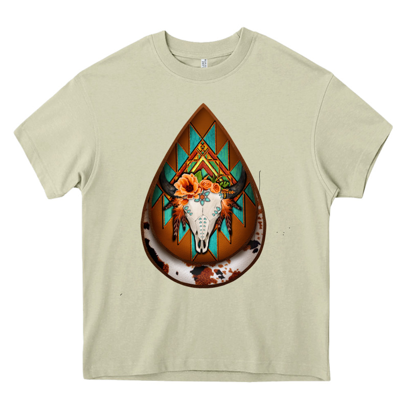 Aztec Bullskull Teardrop Earrings Heavy Core Tee by Jasminsmagicworld | Teevron