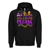 Black beads please mardi gras Zipper Hoodie - OliviaCreatesArt