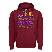 Burgundy beads please mardi gras Zipper Hoodie - OliviaCreatesArt