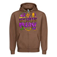 Chestnut beads please mardi gras Zipper Hoodie - OliviaCreatesArt