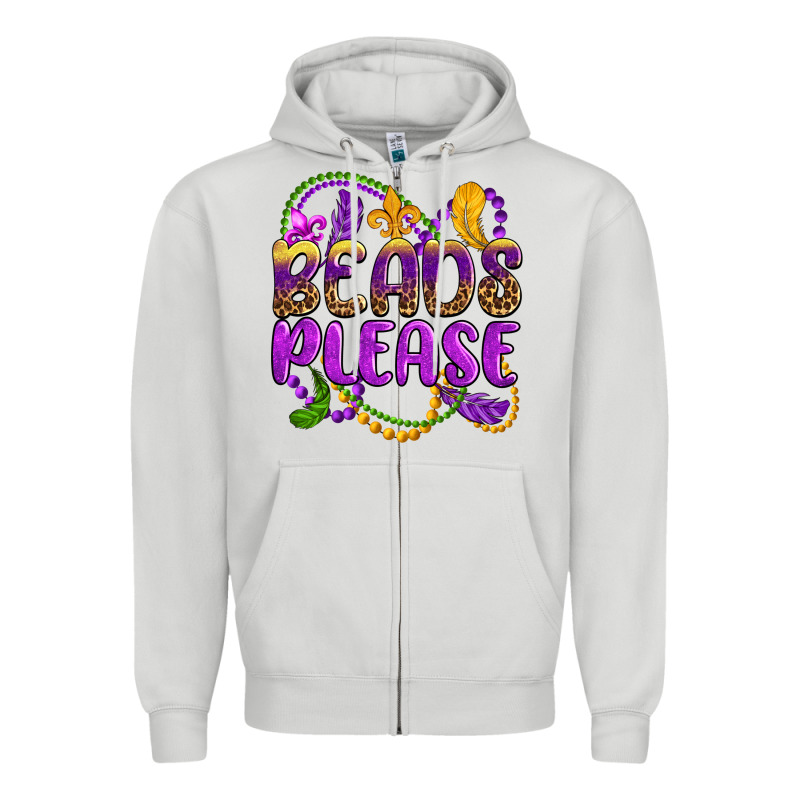 Beads Please Mardi Gras Zipper Hoodie by OliviaCreatesArt | Teevron