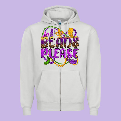 Beads Please Mardi Gras Zipper Hoodie Designed By Oliviacreatesart