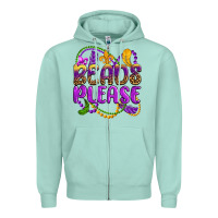 Seafoam beads please mardi gras Zipper Hoodie - OliviaCreatesArt