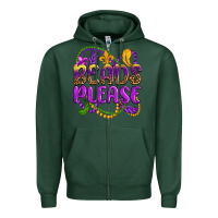 Sports Green beads please mardi gras Zipper Hoodie - OliviaCreatesArt