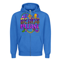 True Royal beads please mardi gras Zipper Hoodie - OliviaCreatesArt