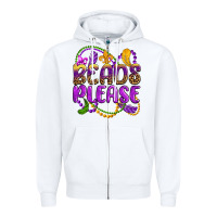 White beads please mardi gras Zipper Hoodie - OliviaCreatesArt