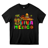 Black viva mexico Heavy Core Tee - AdoDesignShop