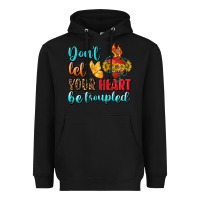 Black Don't Let Your Heart Be Troupled Heavyweight Hoodie - BundleAndBundleShop