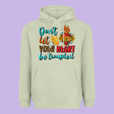 Don't Let Your Heart Be Troupled Heavyweight Hoodie Designed By Bundleandbundleshop