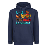 Navy Don't Let Your Heart Be Troupled Heavyweight Hoodie - BundleAndBundleShop