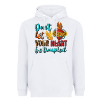 White Don't Let Your Heart Be Troupled Heavyweight Hoodie - BundleAndBundleShop