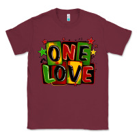 Burgundy one love juneteenth Classic Tee - LillyAllenDesigns