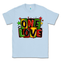 Dusty Blue one love juneteenth Classic Tee - LillyAllenDesigns